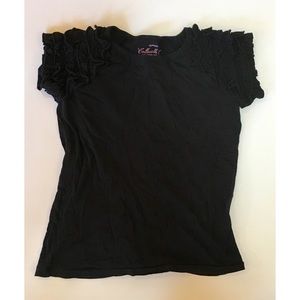 Crewcuts Black Collectible Tee with Ruffles